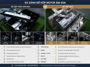 Đế hộp inox và đế hộp thép của motor âm sàn: Loại nào bền hơn?